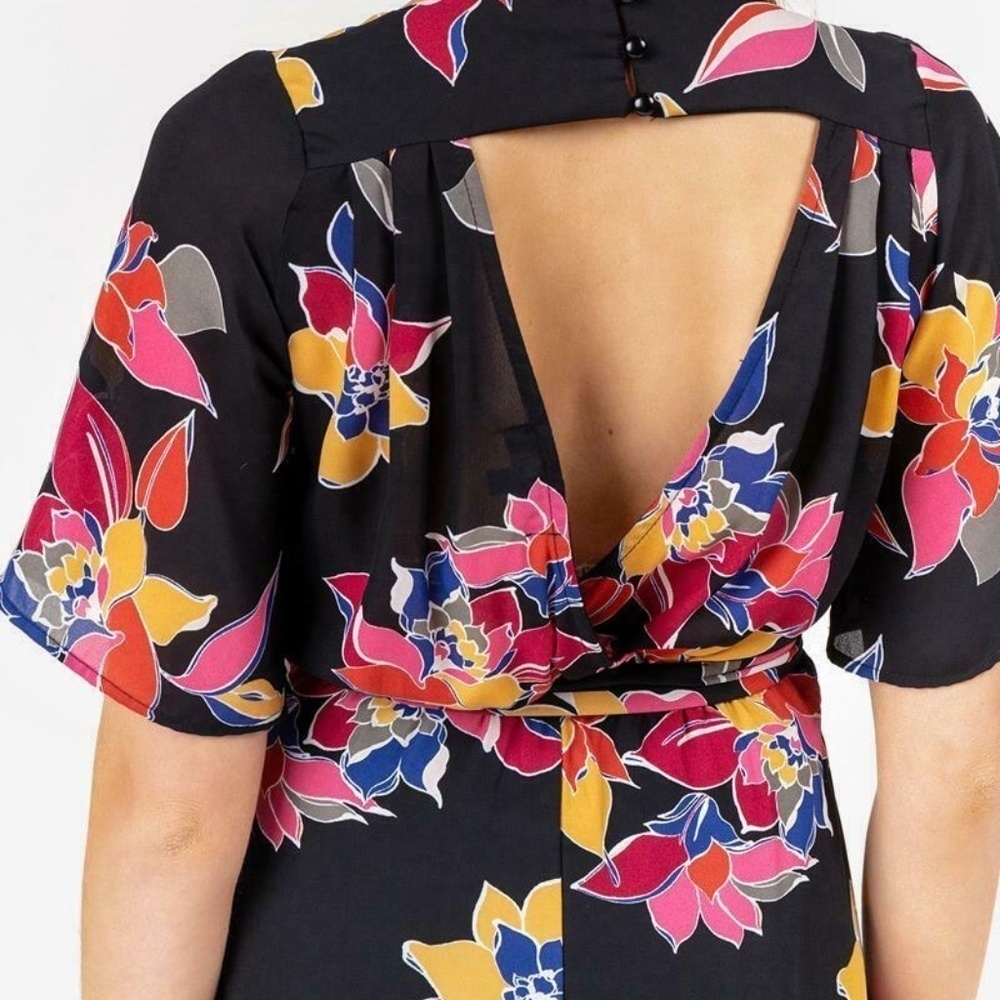 New Women Francesca's Trixxi Multicolor Short Sleeve Summer Wrap Dress Size XXS - Picture 4 of 4